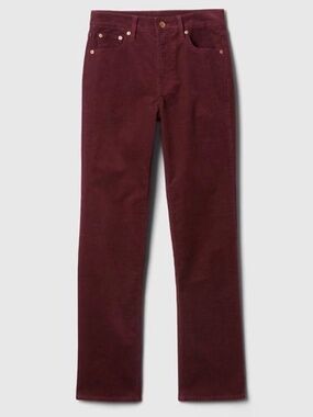 💐NWT💐 High Rise Burgundy Corduroy '90s Straight Pants - size 25
